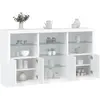 vidaXL Buffet avec lumières LED blanc 181,5x37x100 cm