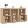 vidaXL Buffet avec lumières LED chêne sonoma 181,5x37x100 cm