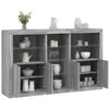 vidaXL Buffet avec lumières LED sonoma gris 162x37x100 cm