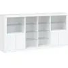 vidaXL Buffet avec lumières LED blanc 202x37x100 cm