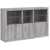 vidaXL Buffet avec lumières LED sonoma gris 162x37x100 cm