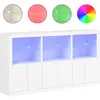 vidaXL Buffet avec lumières LED blanc 181,5x37x100 cm