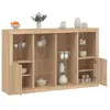 vidaXL Buffets avec lumières LED 3 pcs chêne sonoma bois d'ingénierie