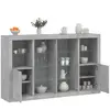 vidaXL Buffets avec lumières LED 3 pcs gris béton bois d'ingénierie