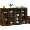 Non communiqué vidaXL Buffets avec lumières LED 3 pcs chêne fumé bois d'ingénierie