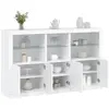 vidaXL Buffet avec lumières LED blanc 162x37x100 cm