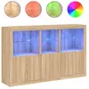 vidaXL Buffet avec lumières LED chêne sonoma 162x37x100 cm