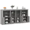 vidaXL Buffet avec lumières LED sonoma gris 202x37x100 cm