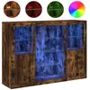 vidaXL Buffets avec lumières LED 3 pcs chêne fumé bois d'ingénierie