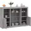 vidaXL Buffets avec lumières LED 3 pcs sonoma gris bois d'ingénierie