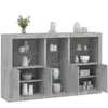 vidaXL Buffet avec lumières LED gris béton 162x37x100 cm