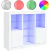 vidaXL Buffets avec lumières LED 3 pcs blanc bois d'ingénierie
