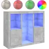 vidaXL Buffets avec lumières LED 3 pcs gris béton bois d'ingénierie