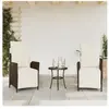 vidaXL Chaises inclinables de jardin lot de 2 avec repose-pied rotin