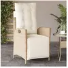 vidaXL Chaise inclinable de jardin et repose-pied beige résine tressée