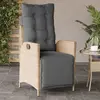 vidaXL Chaise inclinable de jardin et repose-pied mélange beige rotin
