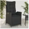 vidaXL Chaise inclinable de jardin et repose-pied noir résine tressée