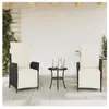 vidaXL Chaises inclinables de jardin lot de 2 repose-pied noir rotin