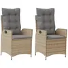 vidaXL Chaises inclinables jardin lot de 2 et coussins résine tressée