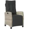 vidaXL Chaise inclinable de jardin avec repose-pied gris clair rotin