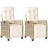 vidaXL Chaises inclinables de jardin lot de 2 avec repose-pied rotin