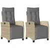 vidaXL Chaises inclinables de jardin lot de 2 avec repose-pied rotin