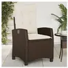 vidaXL Chaise inclinable de jardin avec coussins marron résine tressée