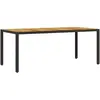 vidaXL Table de jardin et dessus en bois d'acacia noir résine tressée