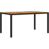 vidaXL Table de jardin et dessus en bois d'acacia noir résine tressée