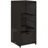 vidaXL Armoire de rangement de jardin noir 50x55x115 cm résine tressée