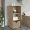 vidaXL Armoire de rangement de jardin beige 50x55x115cm résine tressée