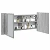 vidaXL Armoire à miroir à LED de bain gris sonoma 100x12x45 cm