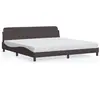 vidaXL Cadre de lit avec tête de lit Marron foncé 200x200 cm Tissu