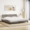 vidaXL Cadre de lit avec tête de lit Taupe 200x200 cm Tissu