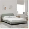 vidaXL Cadre de lit avec tête de lit Gris clair 140x200 cm