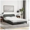 vidaXL Cadre de lit avec tête de lit Gris foncé 140x200 cm Tissu