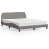 vidaXL Cadre de lit avec tête de lit Taupe 160x200 cm Tissu