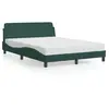 vidaXL Cadre de lit avec tête de lit Vert foncé 140x190 cm Velours