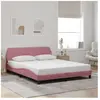vidaXL Cadre de lit avec tête de lit Rose 160x200 cm Velours