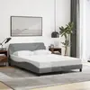 vidaXL Cadre de lit avec tête de lit Gris clair 140x190 cm Tissu
