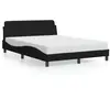 vidaXL Cadre de lit avec tête de lit Noir 140x190 cm Tissu