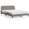 vidaXL Cadre de lit avec tête de lit Taupe 140x190 cm Tissu