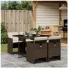 vidaXL Ensemble à manger de jardin 5 pcs et coussins marron poly rotin