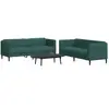 vidaXL Ensemble de canapés 2 pcs vert foncé tissu