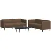 vidaXL Ensemble de canapés 2 pcs marron tissu
