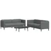 vidaXL Ensemble de canapés 2 pcs gris foncé tissu