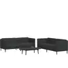vidaXL Ensemble de canapés 2 pcs noir tissu