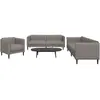 vidaXL Ensemble de canapés 3 pcs taupe tissu