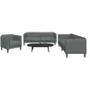 vidaXL Ensemble de canapés 3 pcs gris foncé tissu