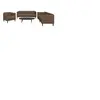 vidaXL Ensemble de canapés 3 pcs marron tissu